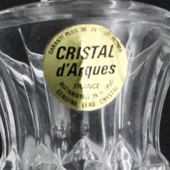 Cristal d Arques 24% Lead Crystal Cut Glass Candle Stick Holders  7" tall France - Picture 8 of 8